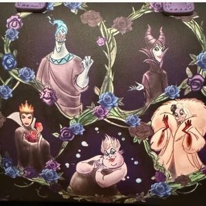 Loungefly Villains Shoulder Bag - Black and Purple